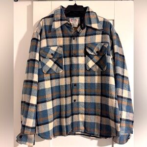 Vintage Spiegel Plaid Flannel Shirt Mens Size L Reprocessed Wool
